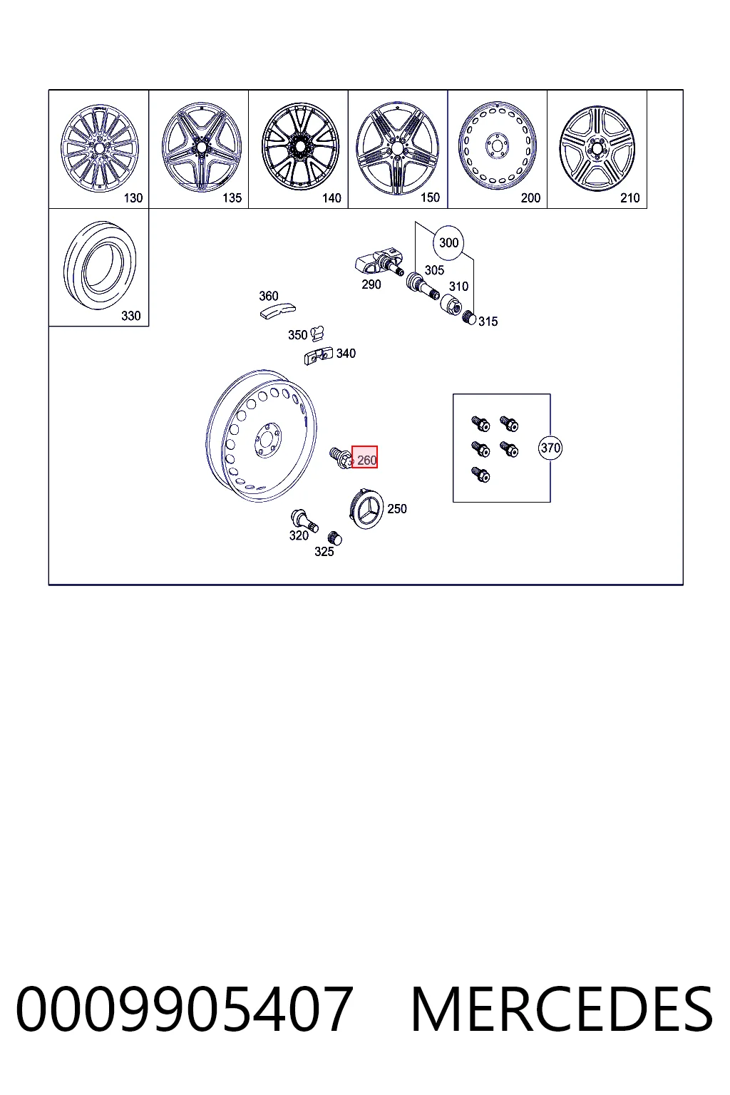 0009905407 Mercedes Болты колесные