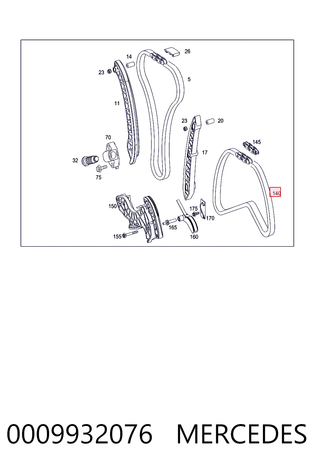0009932076 Mercedes Цепь ГРМ, балансировочного вала