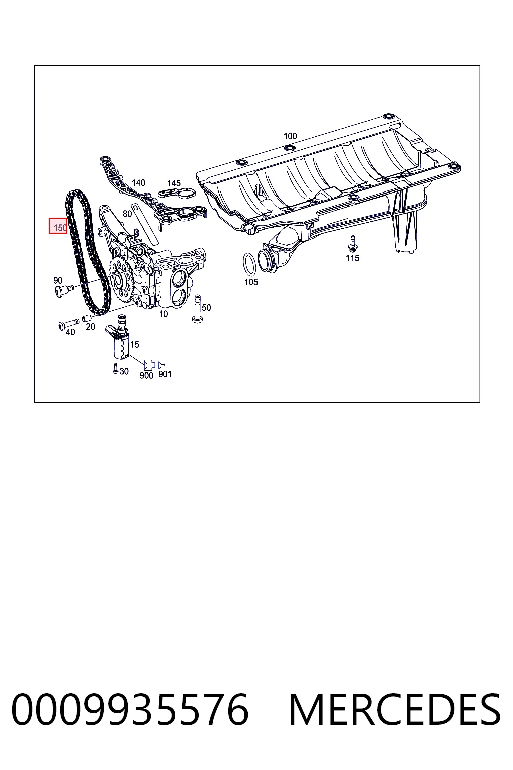 0009935576 Mercedes Цепь привода маслянного насоса