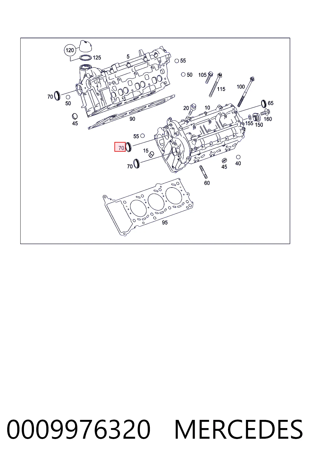 0009976320 Mercedes Заглушка двигателя