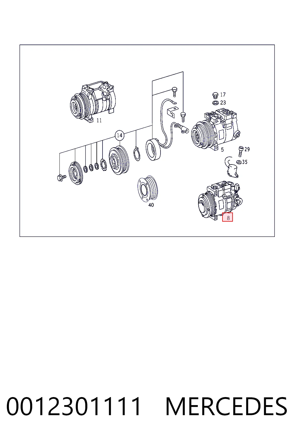 0012301111 Mercedes Компрессор хладагента