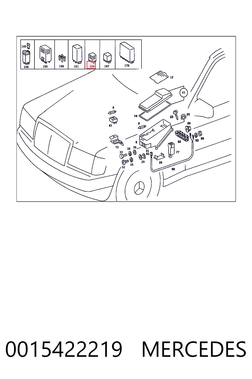 0015422219 Mercedes Реле электрическое многофункциональное