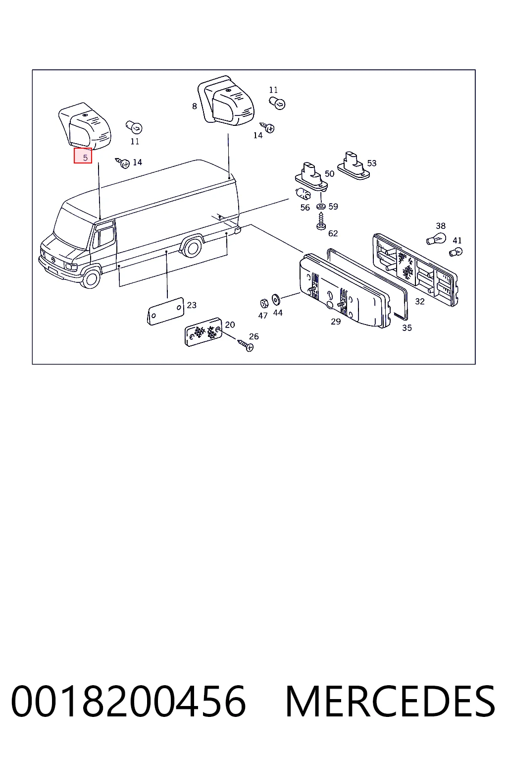 0018200456 Mercedes Фонари опознавательные