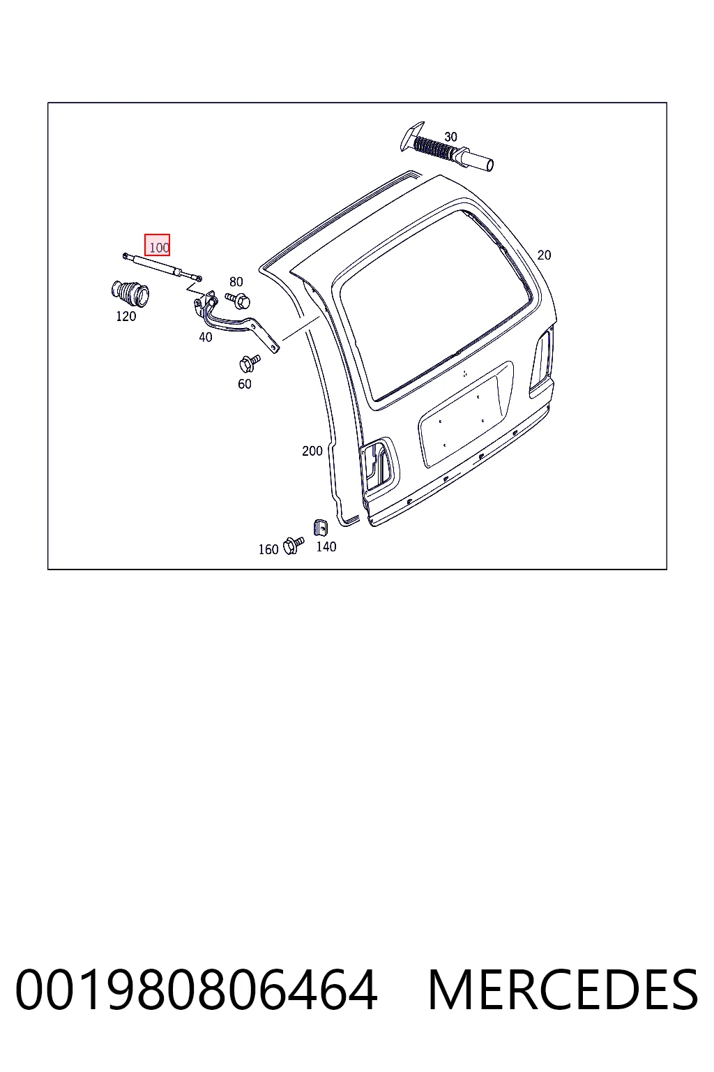 001980806464 Mercedes Амортизатор крышки багажника