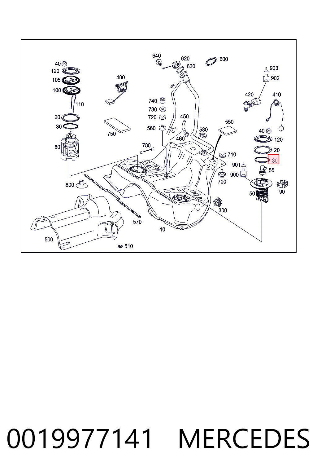 0019977141 Mercedes Уплотнитель топливного насоса
