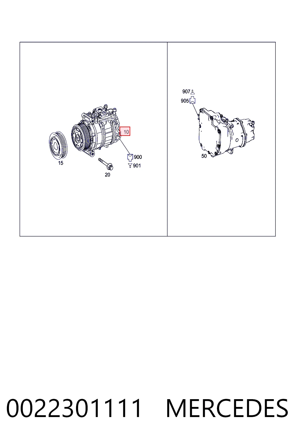 0022301111 Mercedes Компрессор хладагента