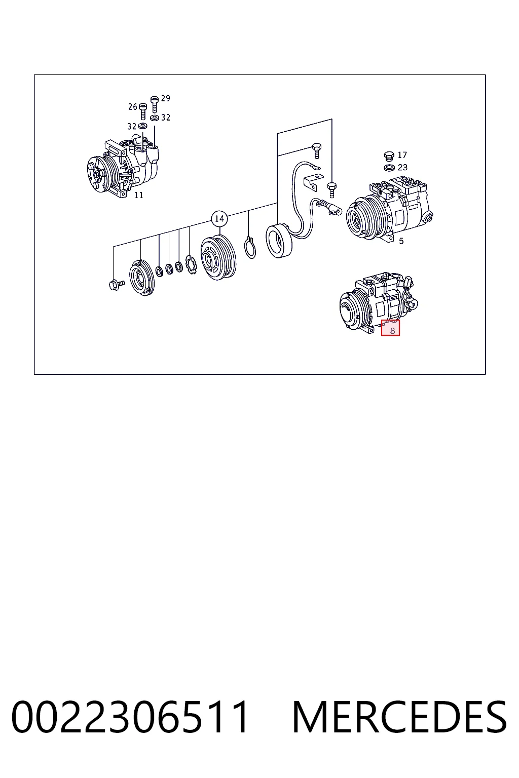 0022306511 Mercedes Компрессор хладагента