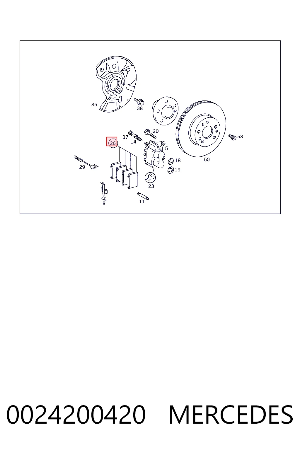 0024200420 Mercedes Колодки передние