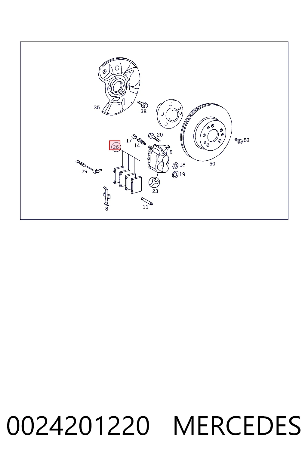 0024201220 Mercedes Колодки передние