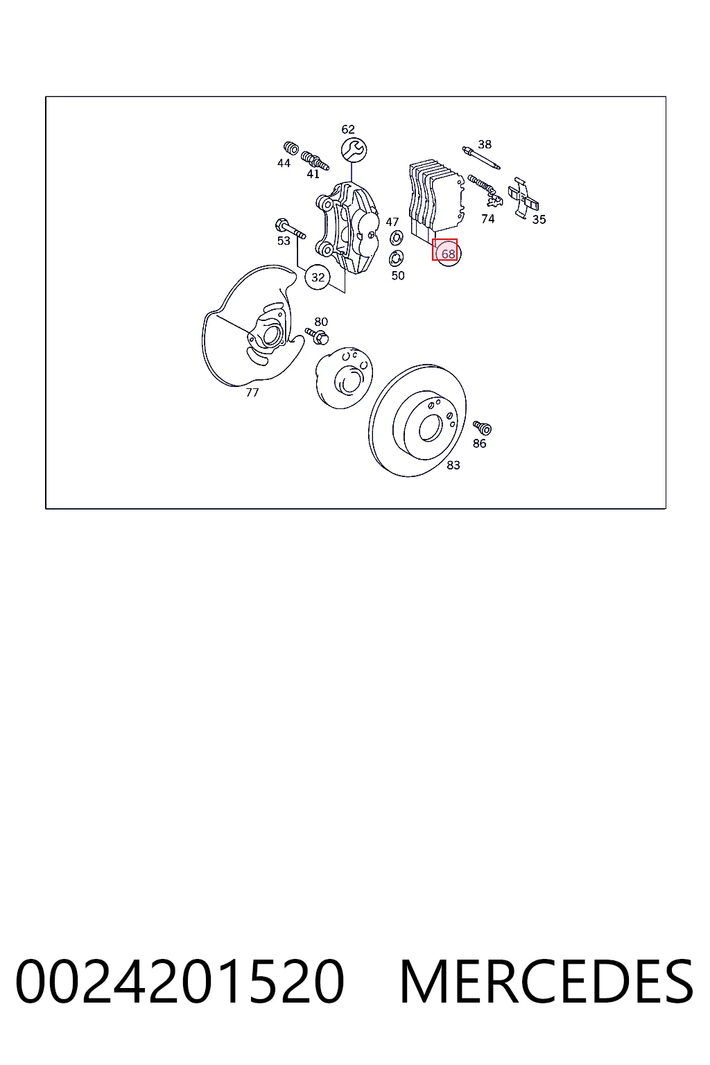 0024201520 Mercedes Колодки передние