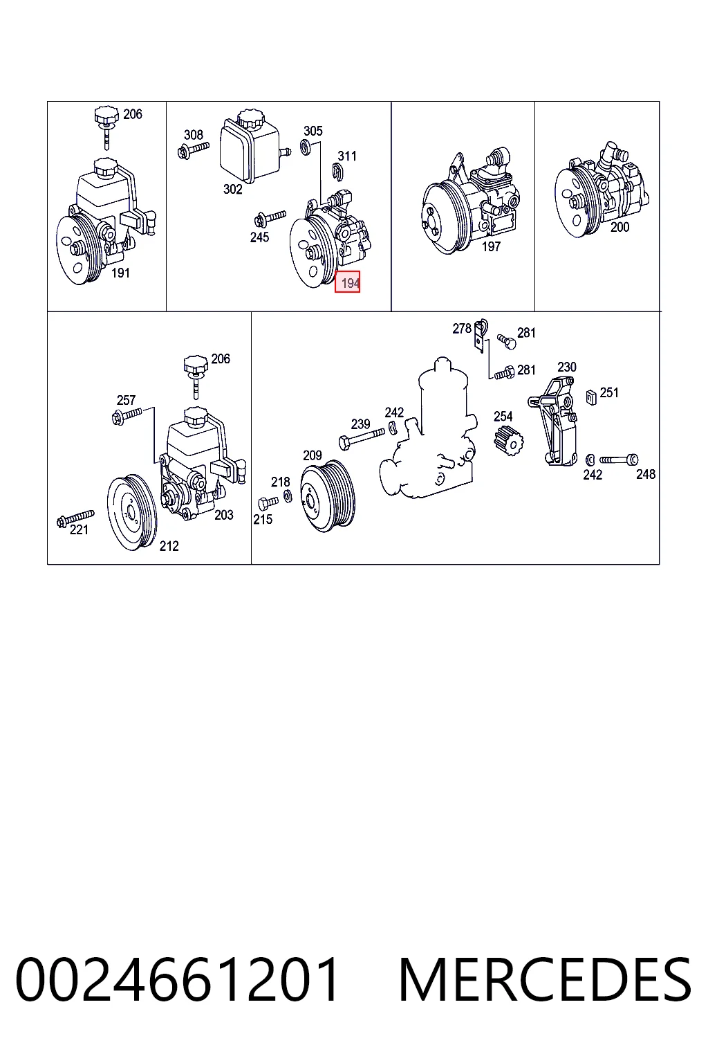 0024661201 Mercedes ГУР руля