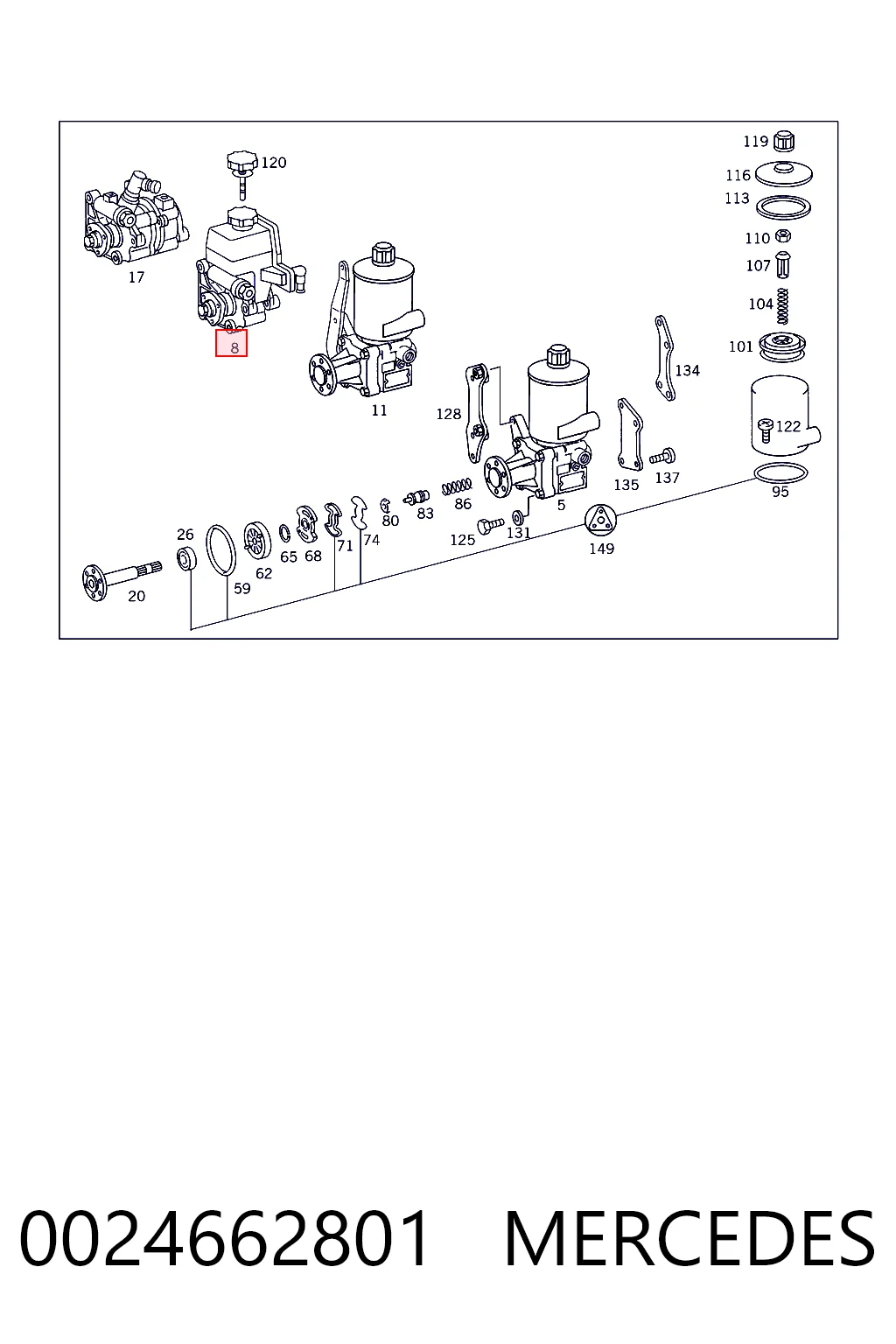 0024662801 Mercedes ГУР руля