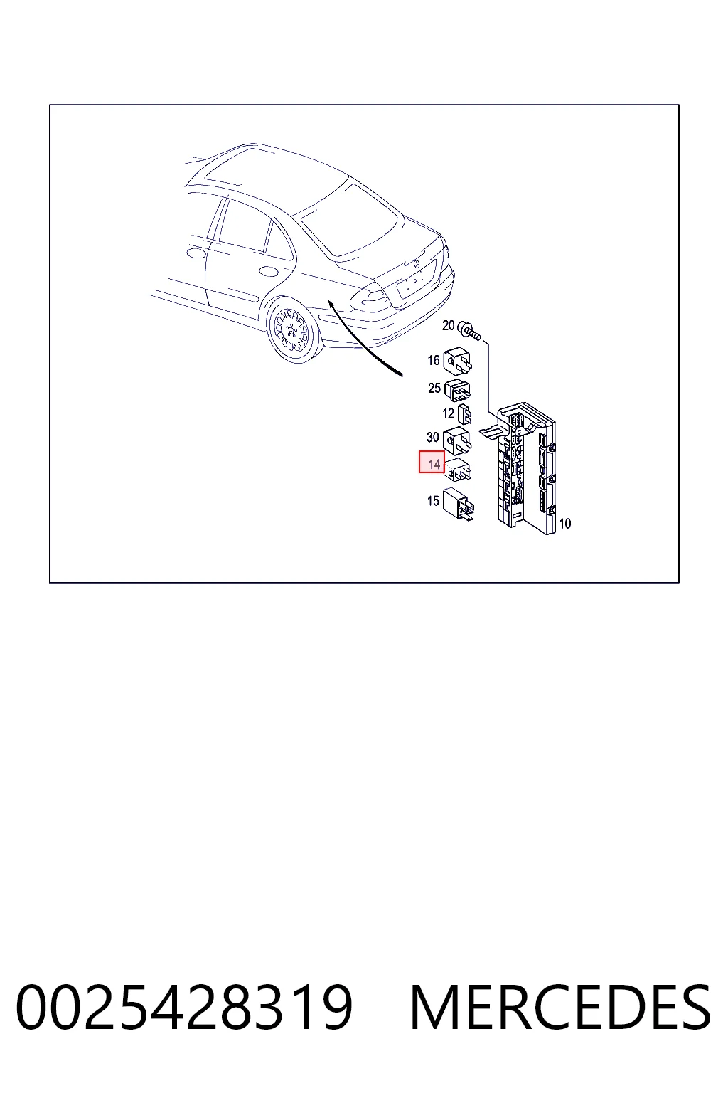 0025428319 Mercedes Блок управления вентилятором