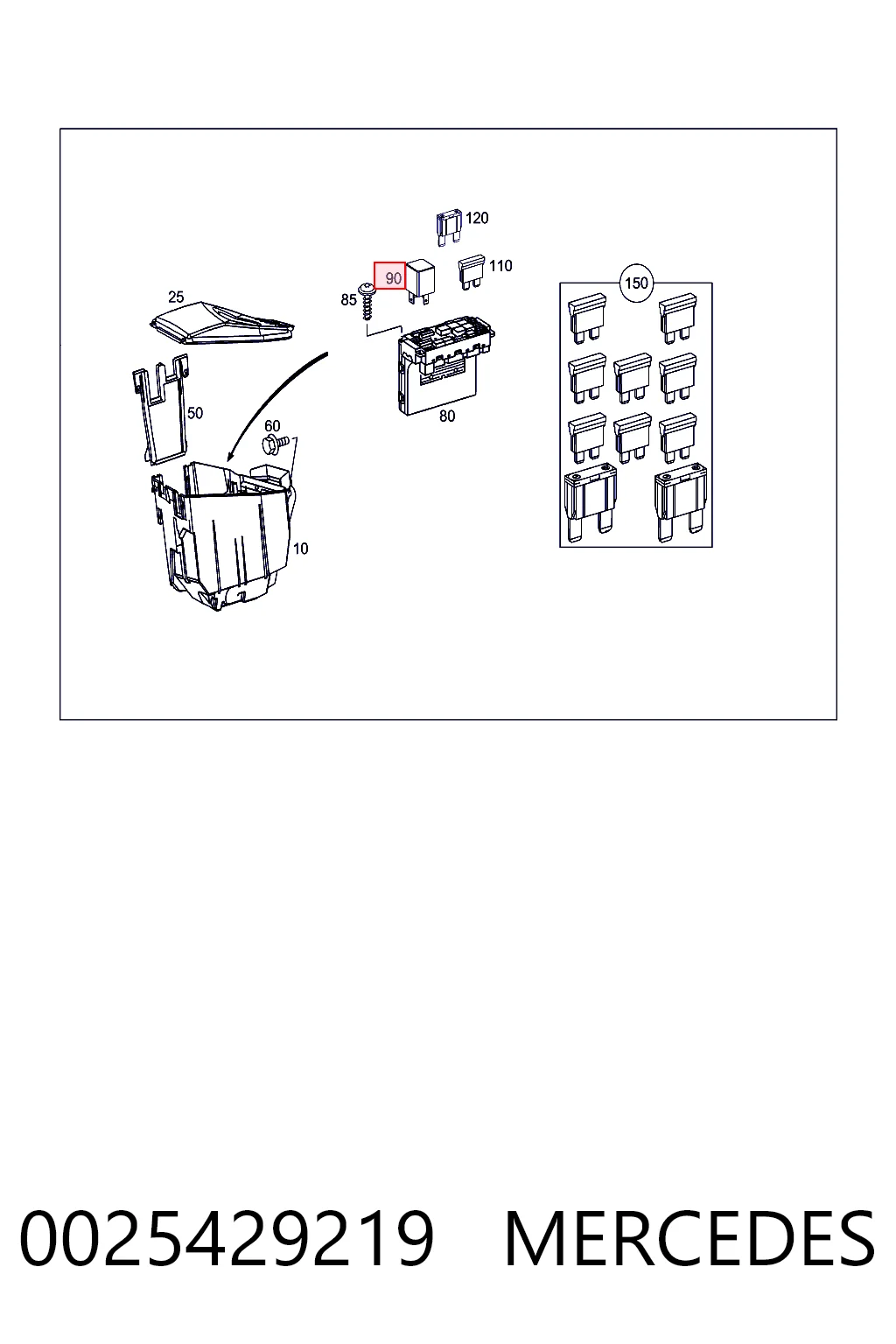 0025429219 Mercedes Блок управления вентилятором