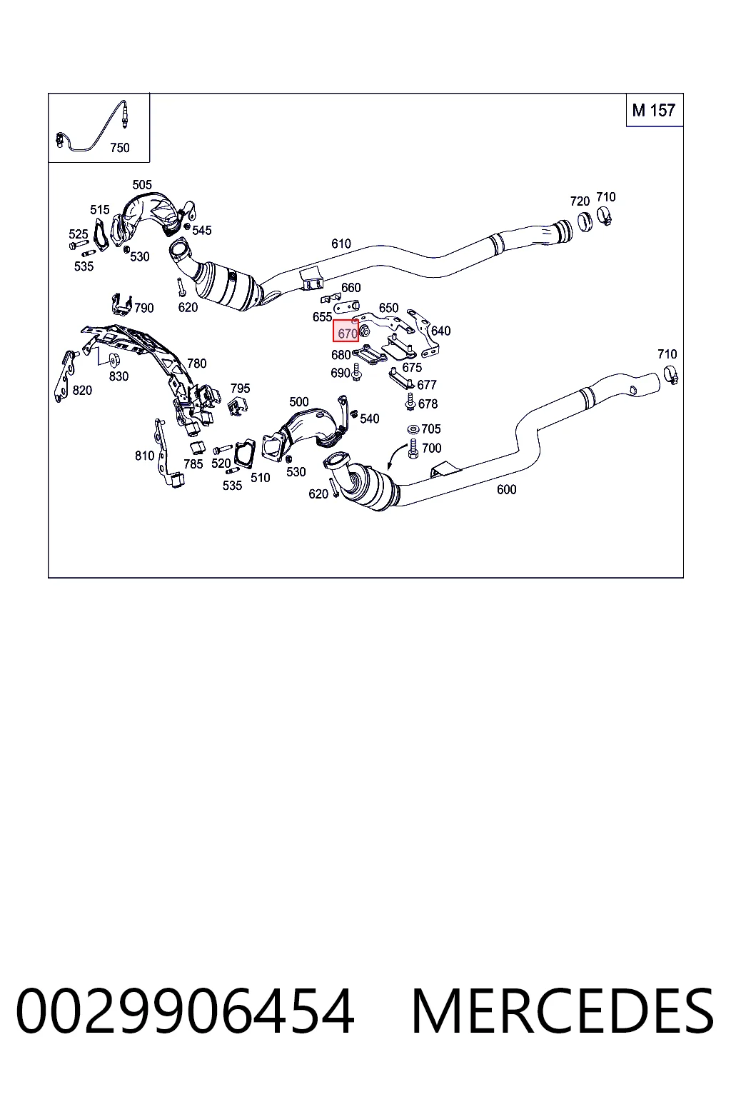 0029906454 Mercedes Гайка выпускного коллектора