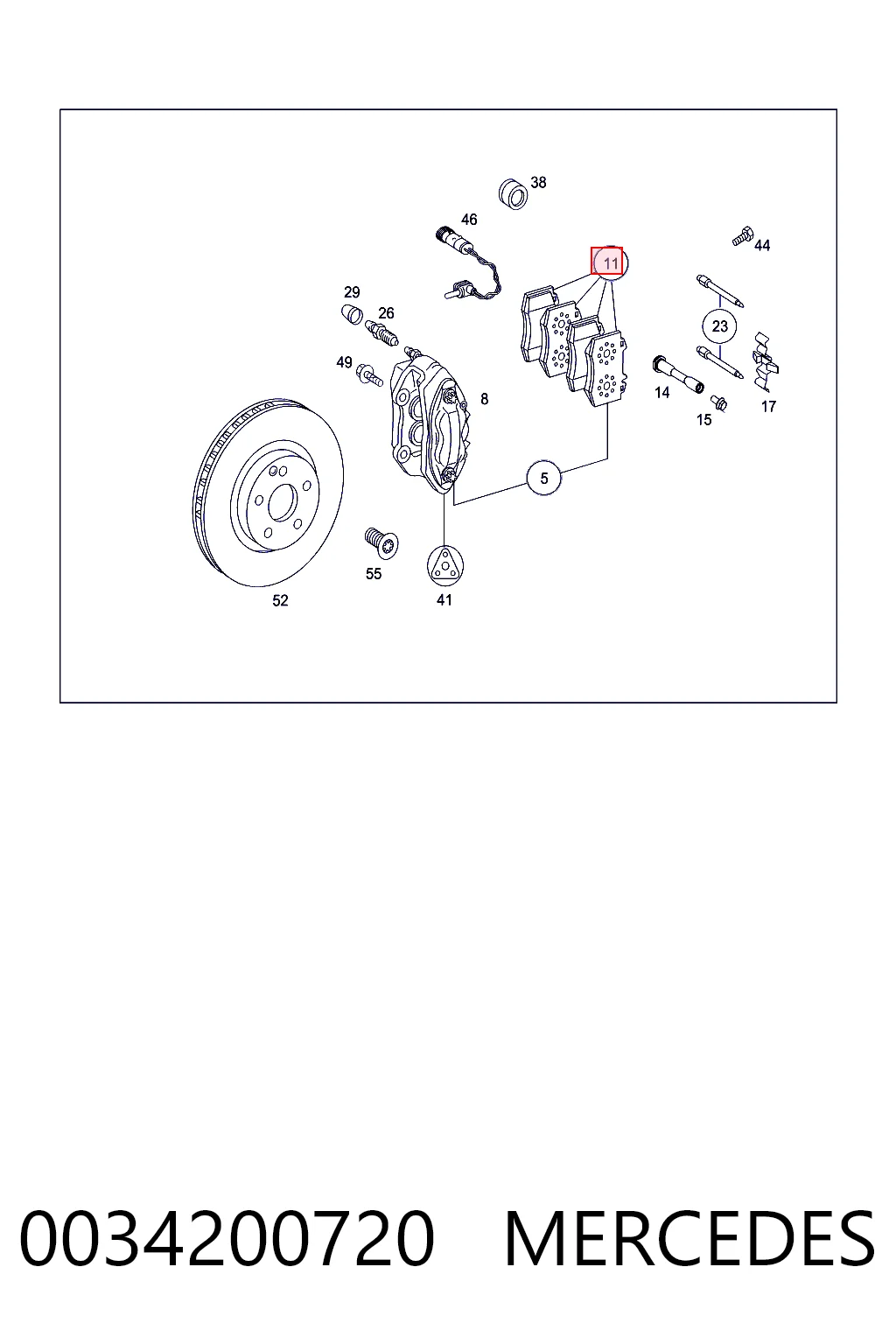 0034200720 Mercedes Колодки передние