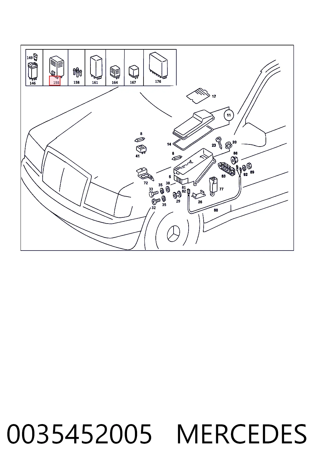 0035452005 Mercedes Реле электробензонасоса