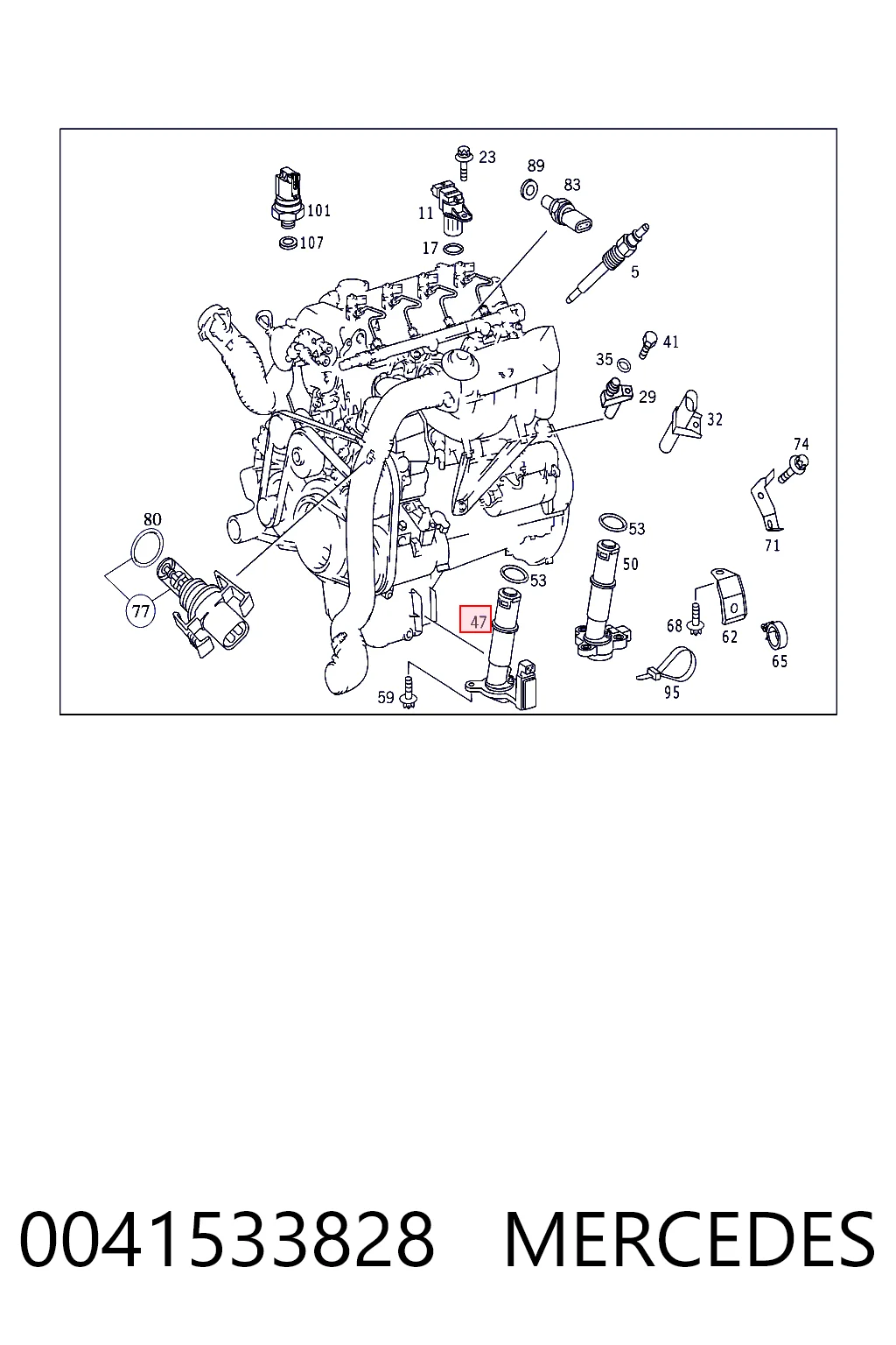 0041533828 Mercedes Датчик указателя давления масла
