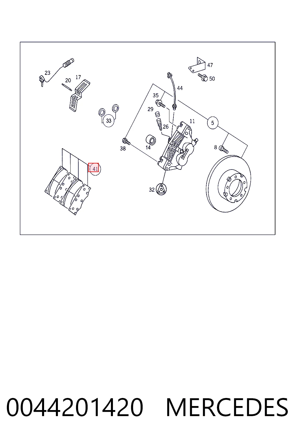 0044201420 Mercedes Колодки передние