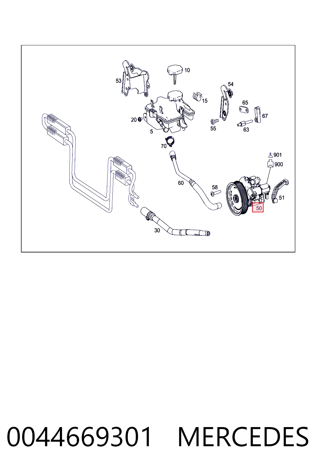 0044669301 Mercedes ГУР руля