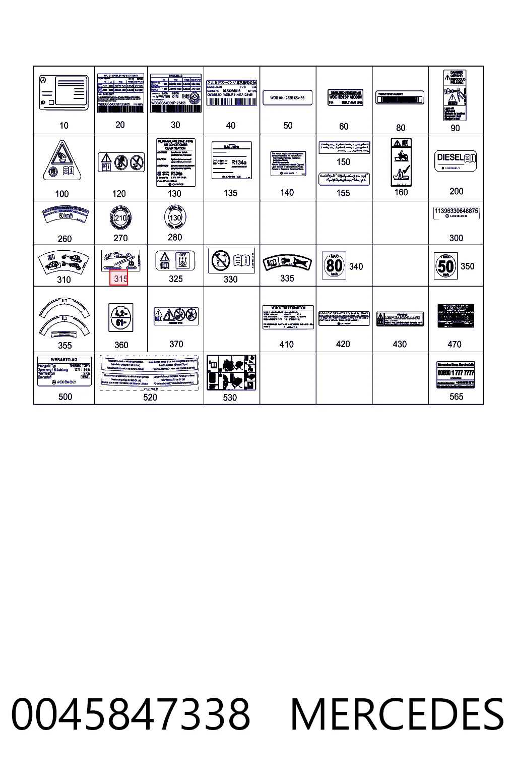 0045847338 Mercedes 