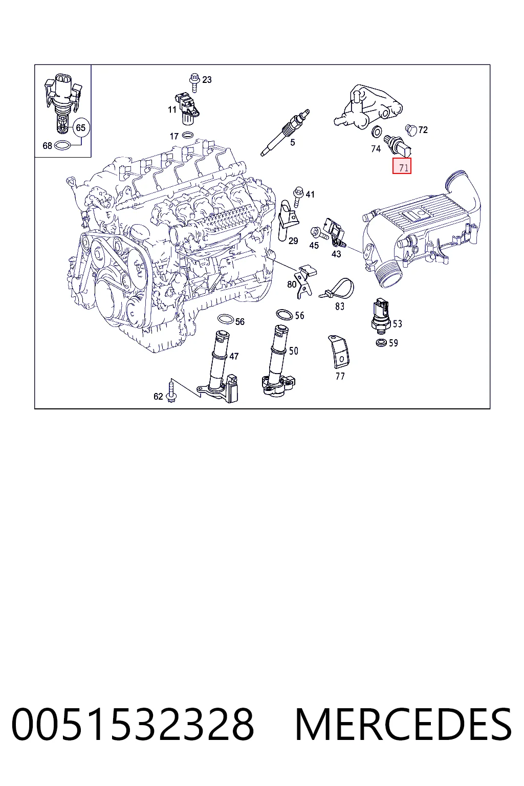 0051532328 Mercedes Датчик температуры топлива