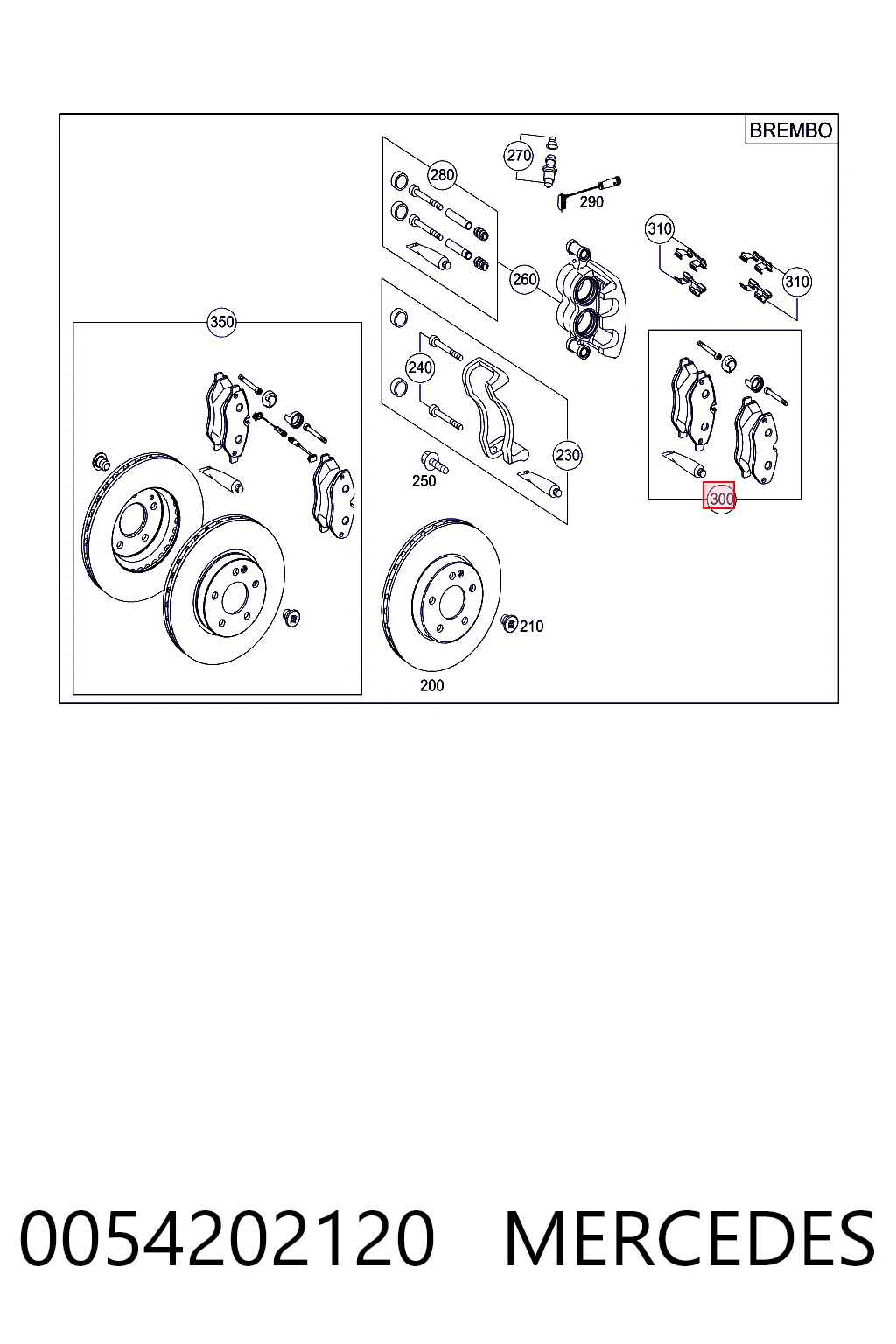0054202120 Mercedes Колодки передние