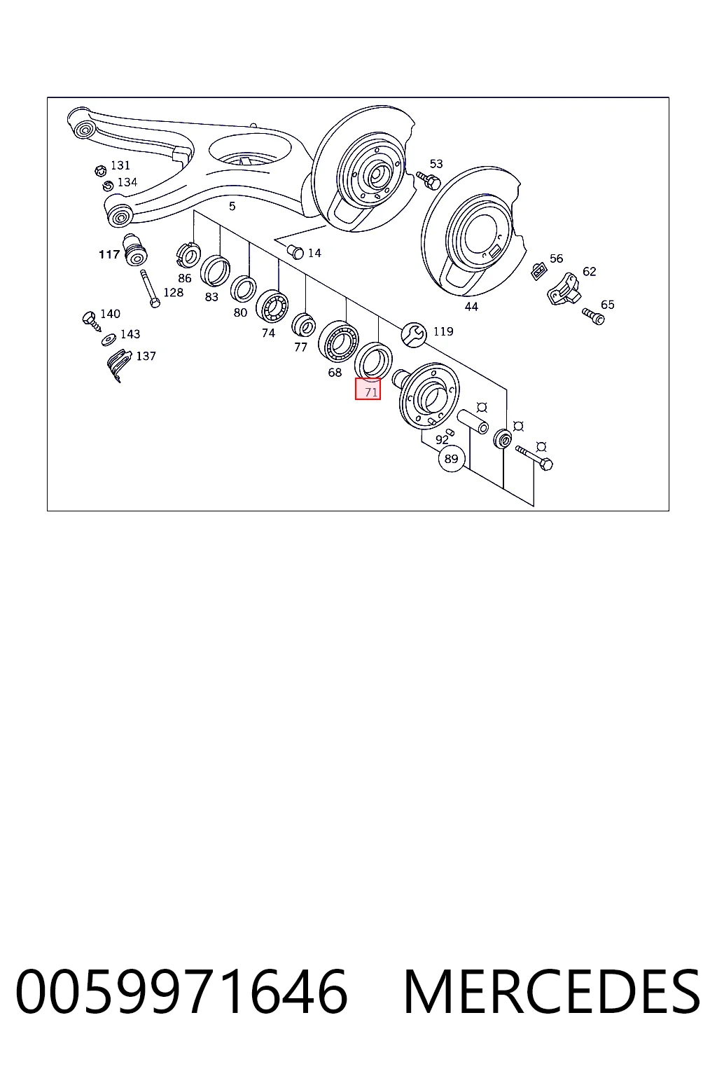 0059971646 Mercedes Сальник задней ступицы, внешний