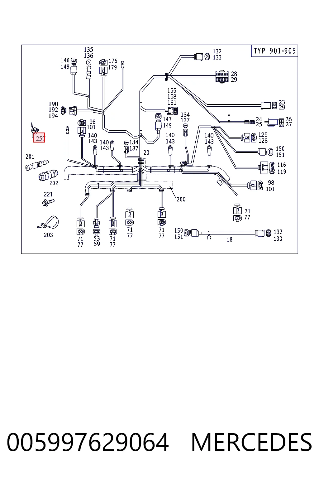 59976090 Mercedes Хомут пластиковый универсальный