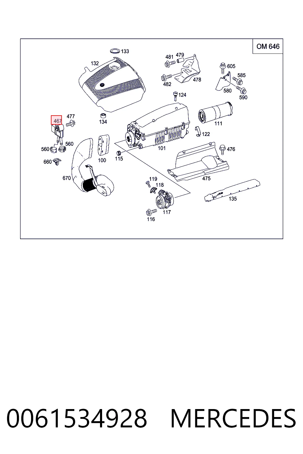 0061534928 Mercedes Датчик давления выхлопных газов