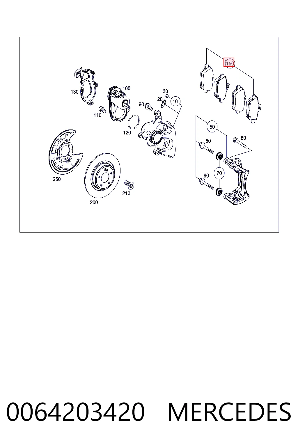 0064203420 Mercedes Колодки тормозные дисковые комплект
