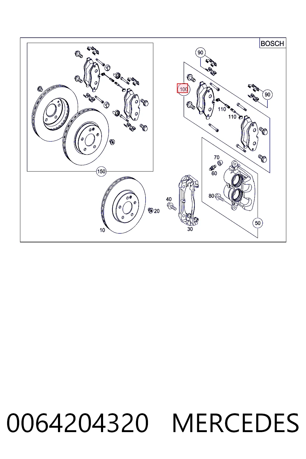 0064204320 Mercedes Колодки передние