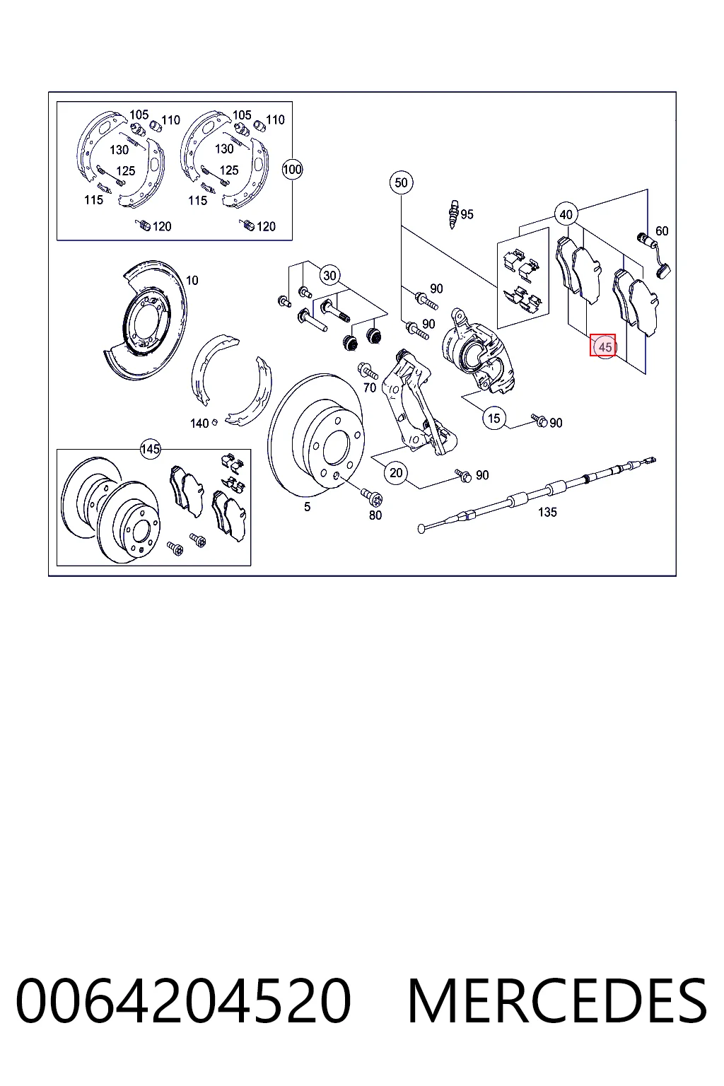 0064204520 Mercedes Колодки тормозные дисковые комплект