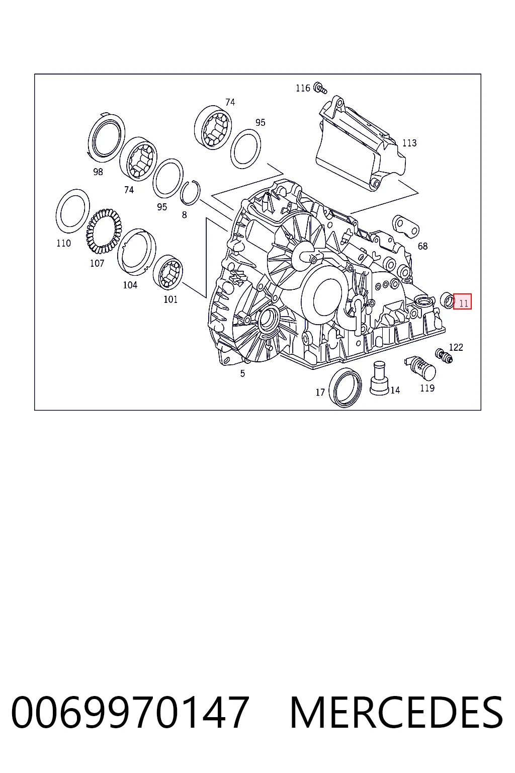 0069970147 Mercedes Сальник штока переключения коробки передач