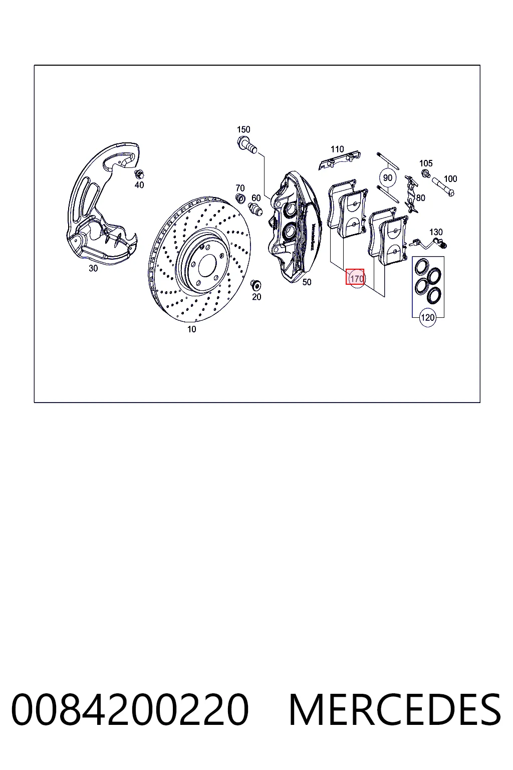 0084200220 Mercedes Колодки передние