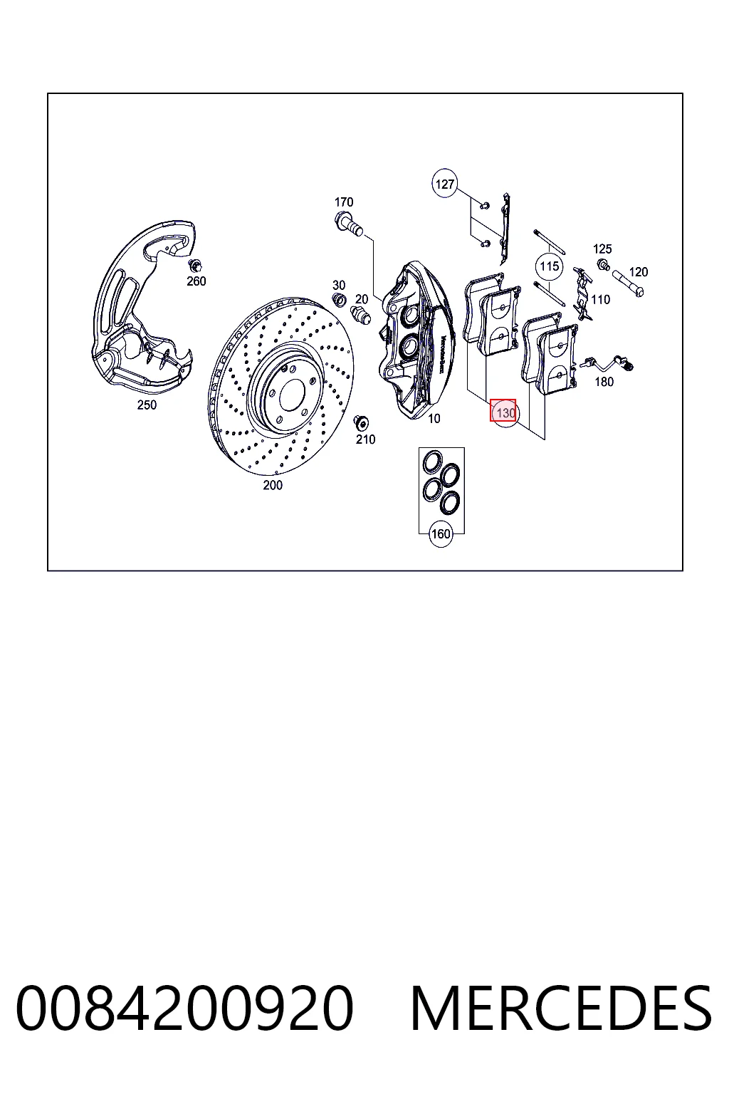 0084200920 Mercedes Колодки передние