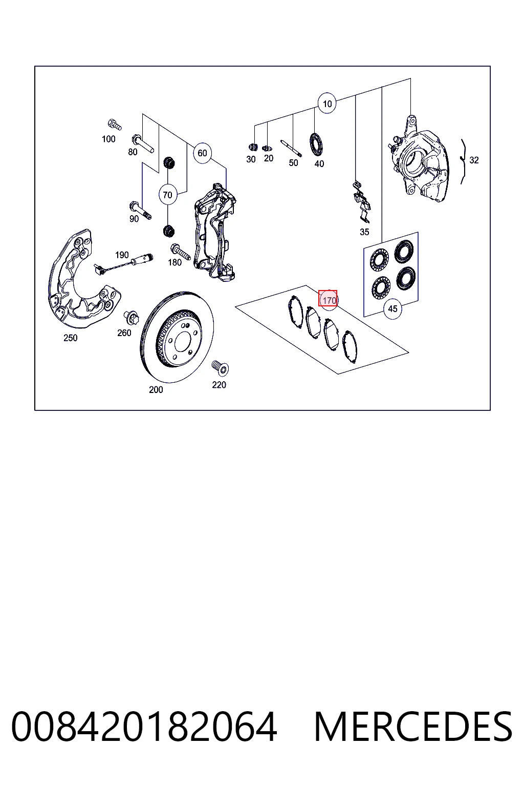 008420182064 Mercedes Колодки передние