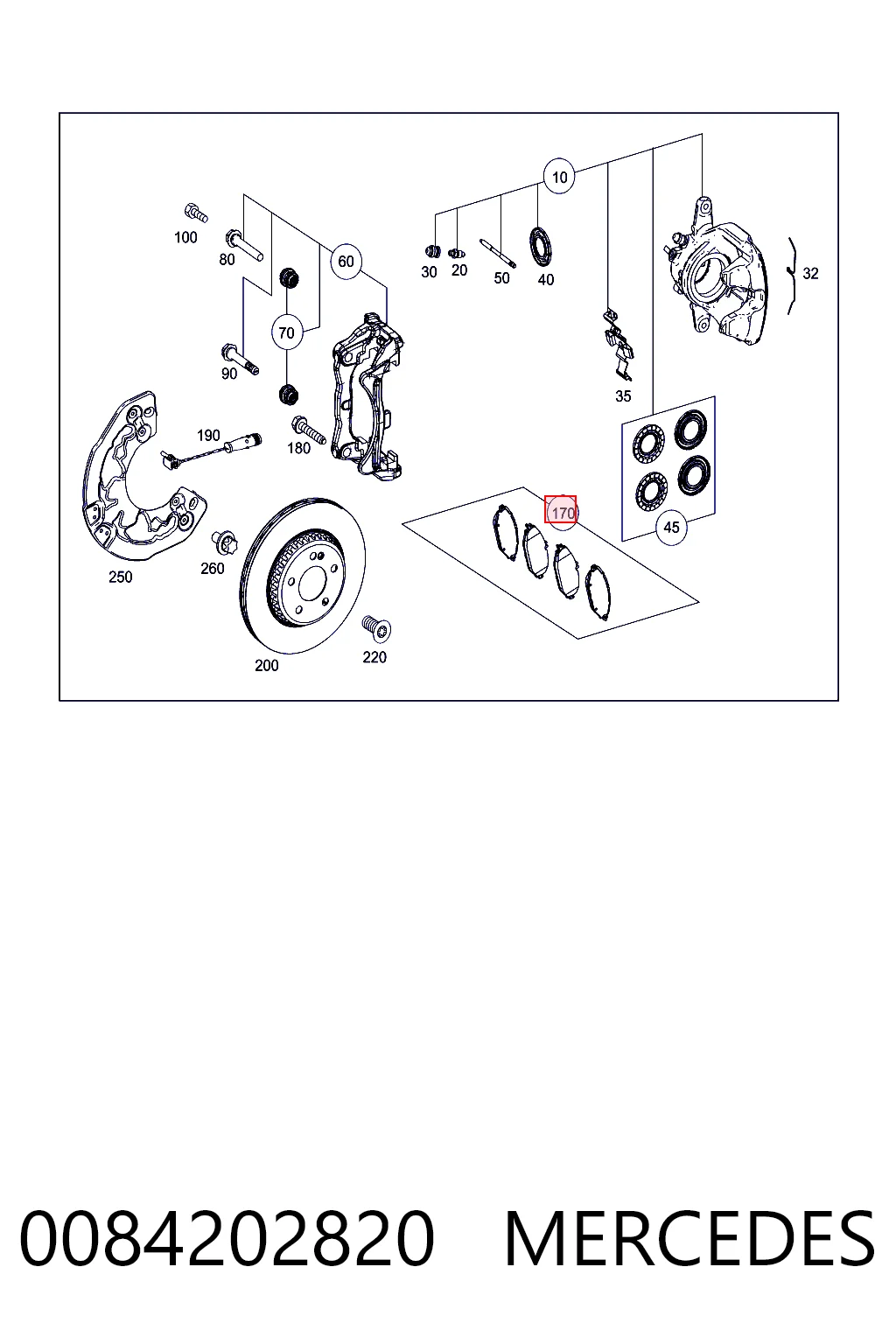 0084202820 Mercedes Колодки передние