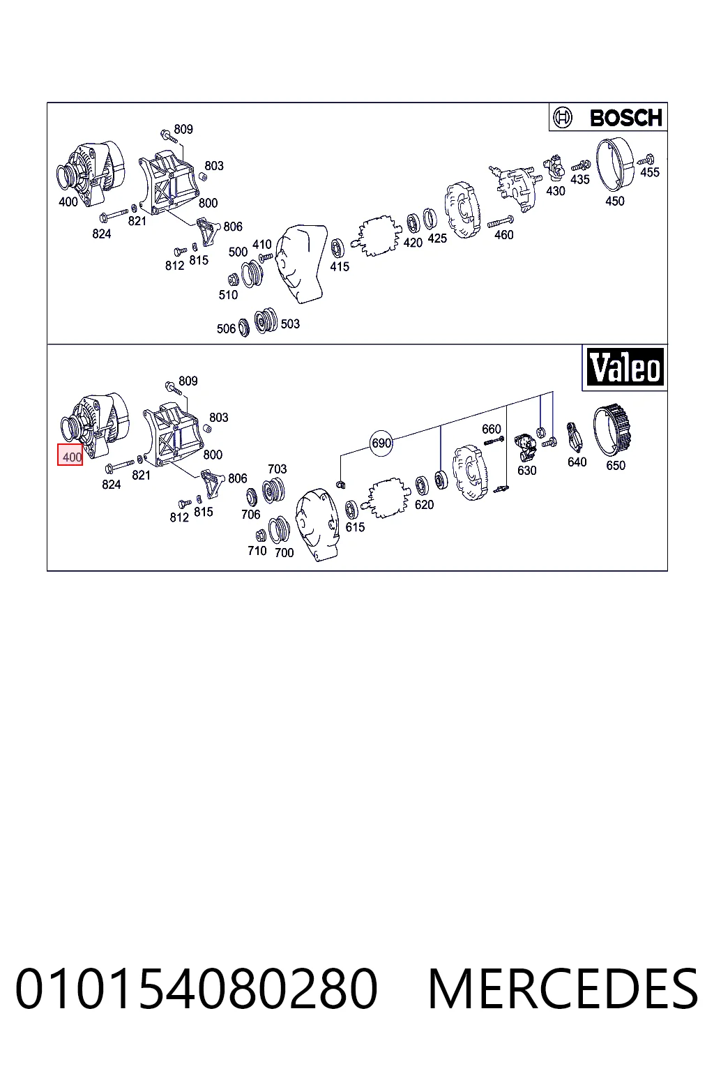 010154080280 Mercedes Генератор автомобильный
