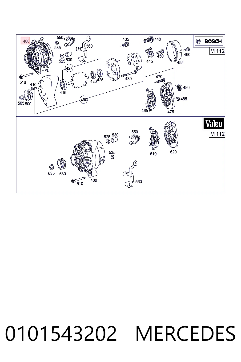 0101543202 Mercedes Генератор автомобильный