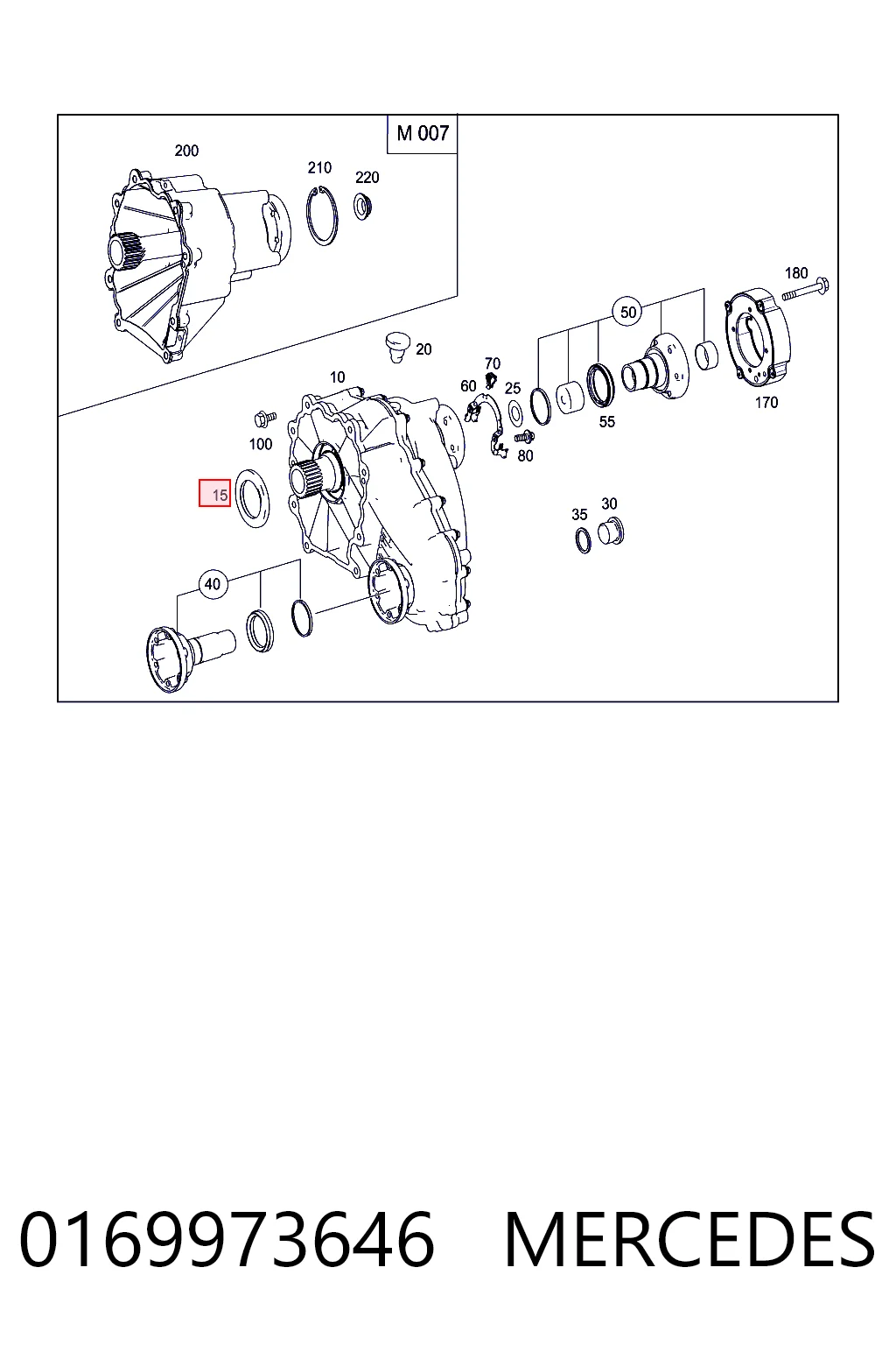 0169973646 Mercedes Сальник раздатки