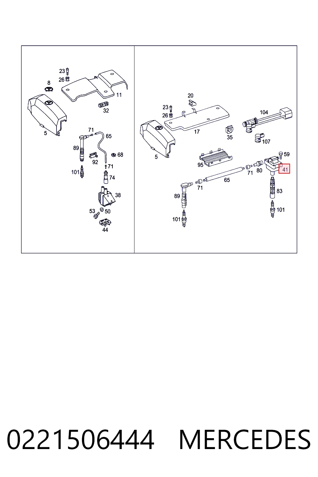 0221506444 Mercedes Катушка зажигания