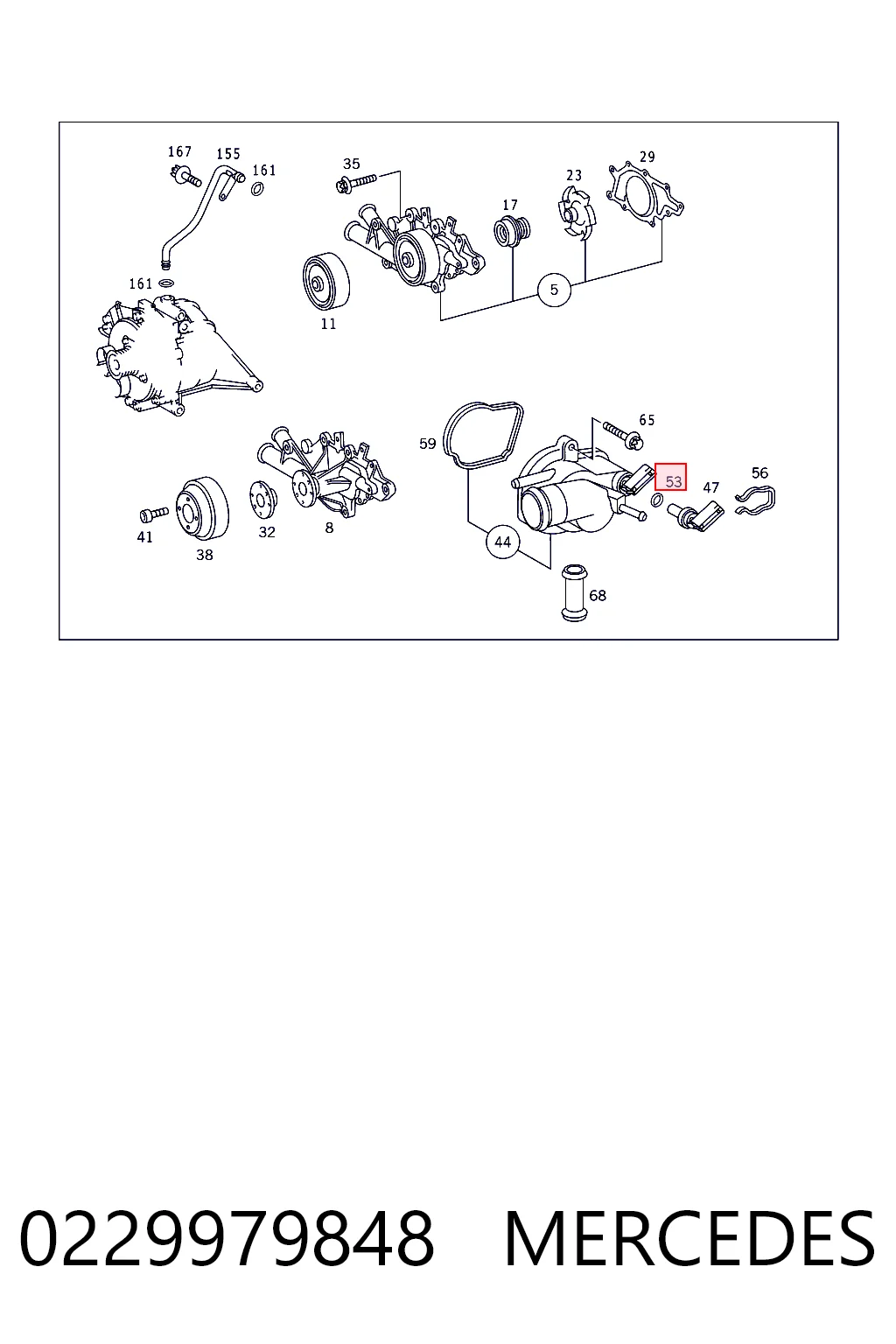 0229979848 Mercedes Уплотнительное кольцо датчика антифриза