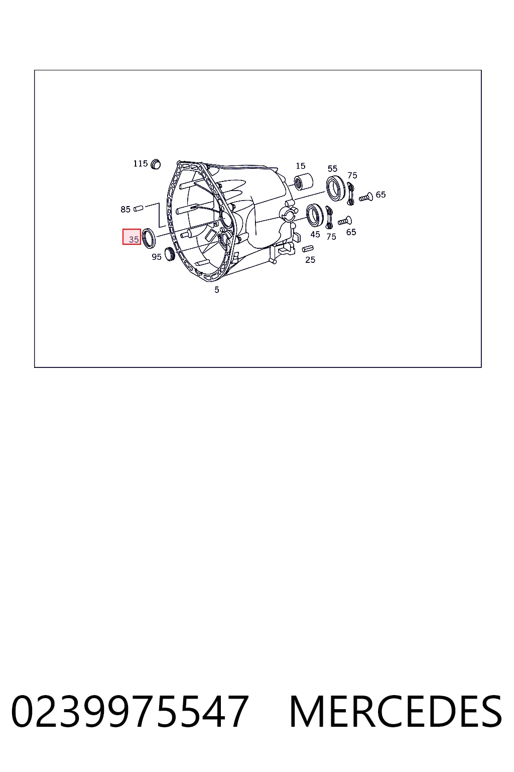 0239975547 Mercedes Сальник АКПП/КПП входного/первичного вала