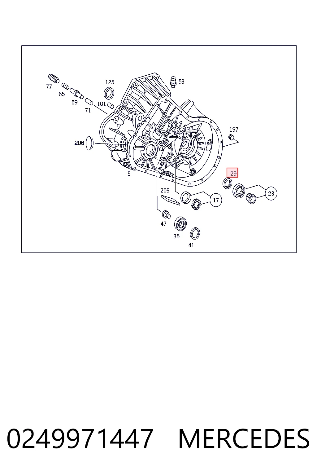0249971447 Mercedes Сальник АКПП/КПП входного/первичного вала