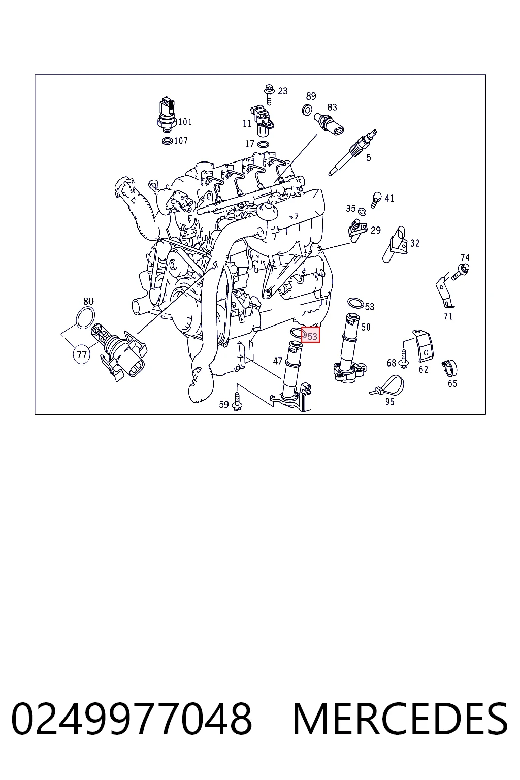 0249977048 Mercedes Кольцо уплотнительное датчика уровня масла