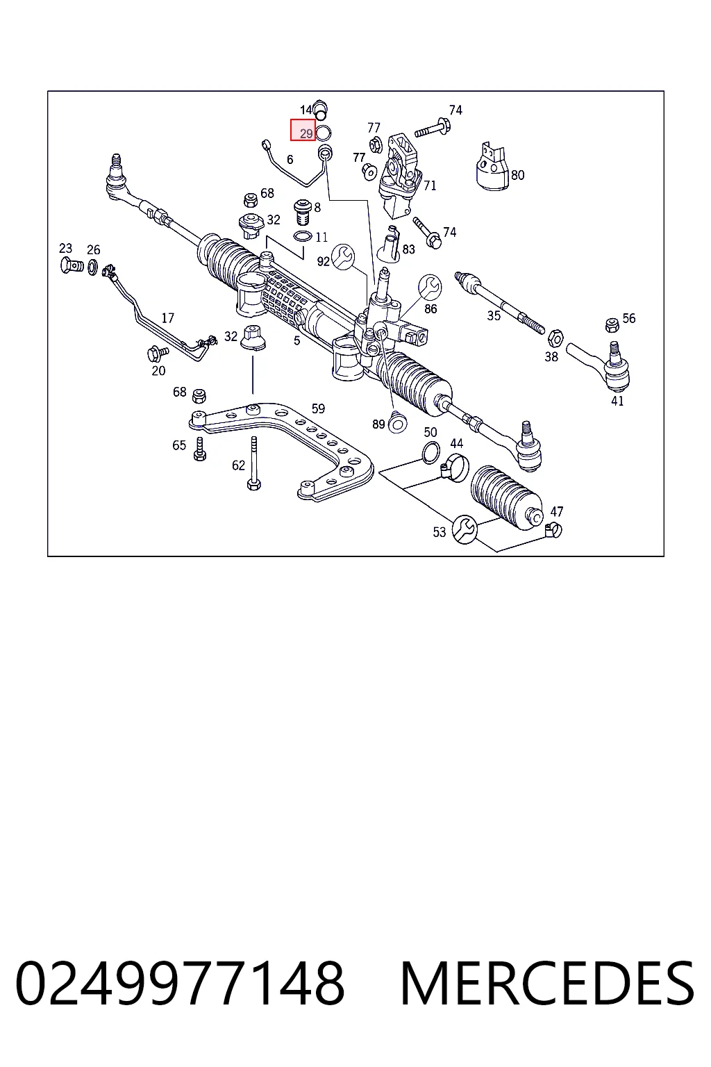 0249977148 Mercedes Уплотнительное кольцо штуцеров рулевой рейки