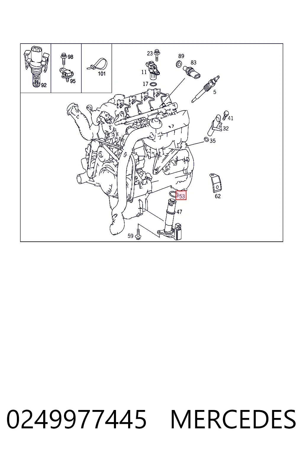 0249977445 Mercedes Кольцо уплотнительное датчика уровня масла