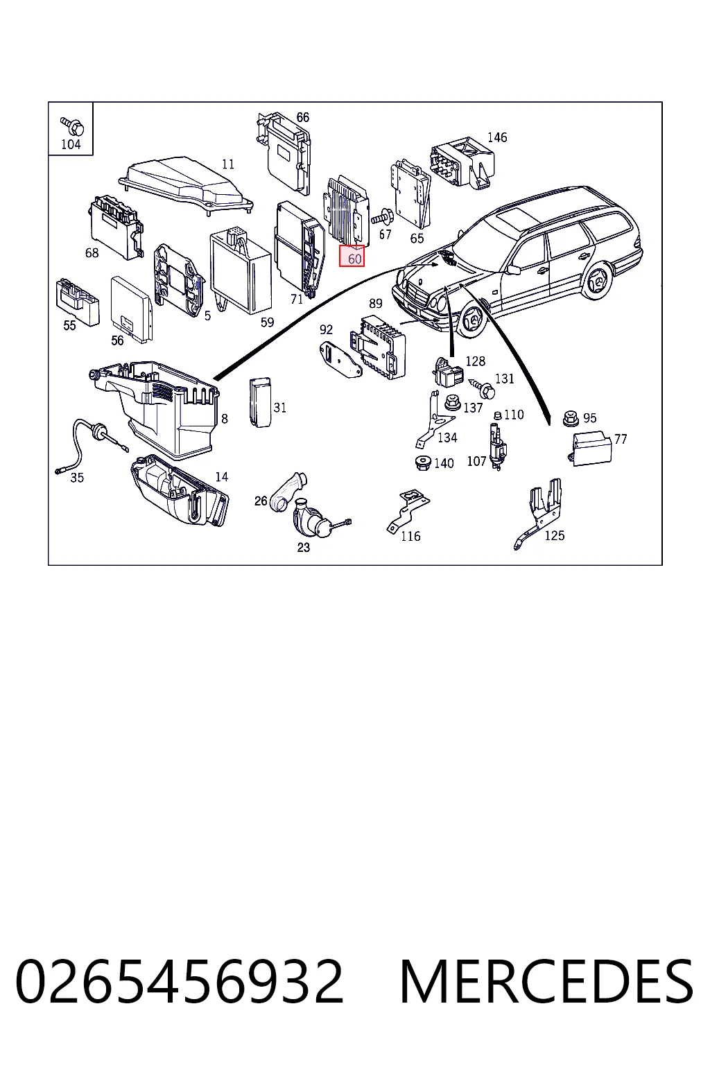 0265456932 Mercedes Мозги двигателя