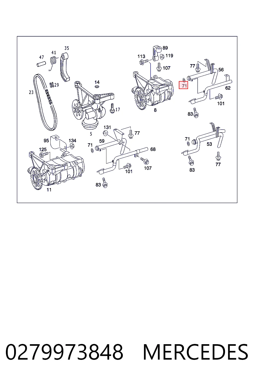 0279973848 Mercedes Прокладка маслозаборника